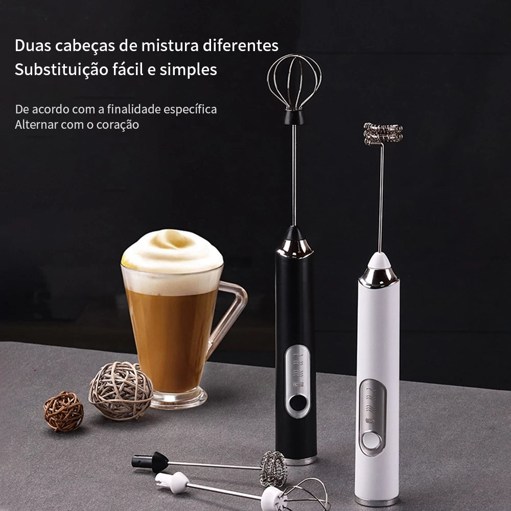 Batedor Misturador Mixer Elétrico Portátil — Bebidas cremosas em segundos, onde você estiver!